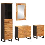 vidaXL Badkamer Sets met lade met plank Naturel Massief, Verzenden, Nieuw, Overige typen