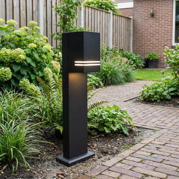 Tobago | Staande buitenlamp antraciet GU10 fitting 50cm, Tuin en Terras, Staande lamp, Nieuw, Ophalen of Verzenden, Netvoeding