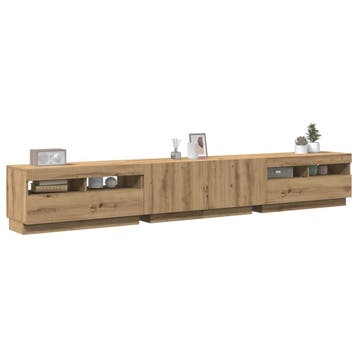 vidaXL Tv-meubel met LED 260x35x40 cm bewerkt hout, Huis en Inrichting, Minder dan 50 cm, Verzenden, Nieuw, Minder dan 100 cm
