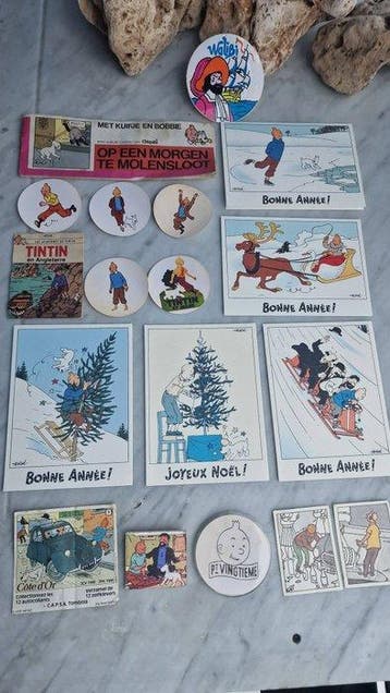 Tintin - Een verzameling van 18 voorwerpen en documenten, Boeken, Nieuw