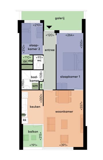 Appartement te huur in Breda - 64 m² - 1 kamer(s), Huizen en Kamers, Appartement, Breda, Noord-Brabant
