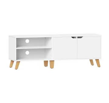 Modern Lowboard TV-Meubel Wit – 140 cm tot 65 inch Televisie, Huis en Inrichting, Kasten | Televisiemeubels, Verzenden, Nieuw
