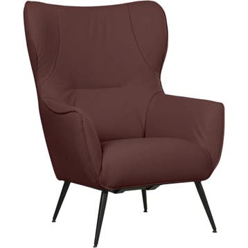 Leren fauteuil Flair - Toledo Bordeaux (donkerrood), Huis en Inrichting, Eigentijds, Modern, Retro, Romantisch, Nieuw, Ophalen of Verzenden