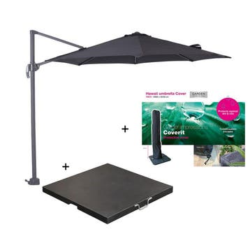 Garden Impressions Hawaii zweefparasol S Ø300 - donker, Verzenden, Nieuw