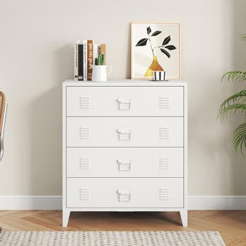 Ladekast Hämeenlinna commode met lades 92x80x40 cm wit [en.c, Huis en Inrichting, Verzenden, Nieuw