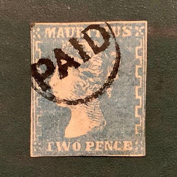 Mauritius 1848 - Penny Blue tweede emissie late druk -, Postzegels en Munten, Gestempeld