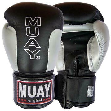 Muay Bokshandschoenen Premium - Zwart/Zilver, Ophalen of Verzenden, Nieuw