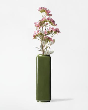 HEMA Vaas 9x28.5cm Kub keramiek groen, Verzenden, Nieuw, Groen