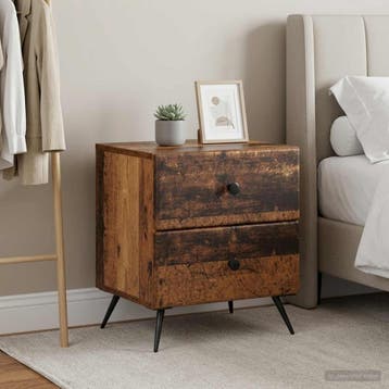vidaXL Nachtkastje 2 st Oud hout 43 x 34,5 x 47,5 cm Bewerkt, Minder dan 45 cm, Verzenden, Nieuw, Minder dan 55 cm