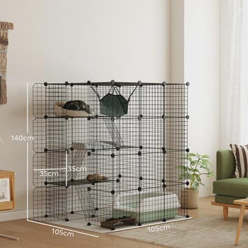 Grote DIY Kattenkooi Ren met Platforms en Hangmat - Ruim Bin, Verzenden, Nieuw