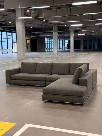 Minotti Hamilton Hoekbank | Bruin | NIEUWSTAAT + GARANTIE, 300 cm of meer, Ophalen of Verzenden, Zo goed als nieuw, Bank Hoekbank Bankstel Bankje Loungebank Banken Chaise Lounge 