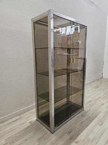 Renato Zevi - Vitrinekast - Glas, Metaal, Messing