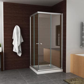 BWS Eco Hoekinstap Douchecabine 90x90x190 cm 5mm Helder Glas, Ophalen of Verzenden, Nieuw, Chroom, Douche