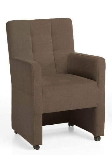 Eetkamerstoel Peter - eetkamerstoelen - Bruin, Nieuw, Bruin, Stof