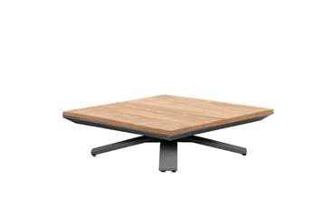 Suns Stockholm lounge tafel antraciet met teak blad 90 x 90, Tuin en Terras, Ophalen of Verzenden, Nieuw