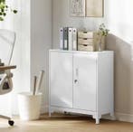 Afsluitbare Metalen Kantoorkast – 2 Lagen – Wit – 80x35x91 c, Verzenden, Nieuw in verpakking