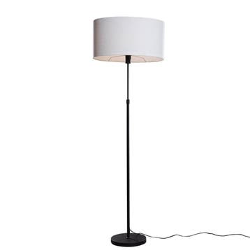Vloerlamp zwart met ovale linnen kap wit 50cm - Parte, Verzenden, Nieuw, Modern