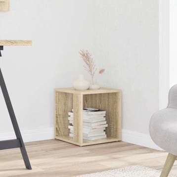 vidaXL Bijzettafel 33x33x34,5 cm bewerkt hout sonoma, Verzenden, Nieuw