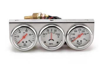 3 meter set oliedruk,temp,amps chroom analoog, Ophalen of Verzenden, Nieuw