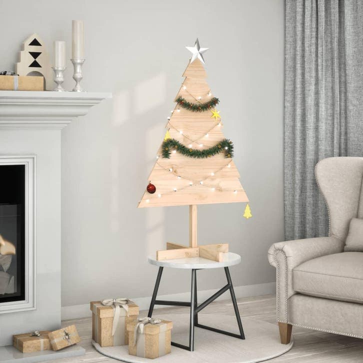 vidaXL Kerstdecoratie kerstboom 110 cm massief hout, Diversen, Kerst, Nieuw, Verzenden