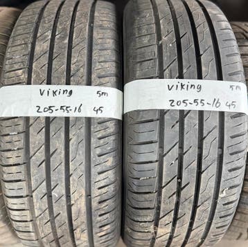 2x 205-55-16 Viking Zomer 2x 5mm €45 Per Band 205 55 16, Ophalen, Gebruikt, 16 inch, 205 mm