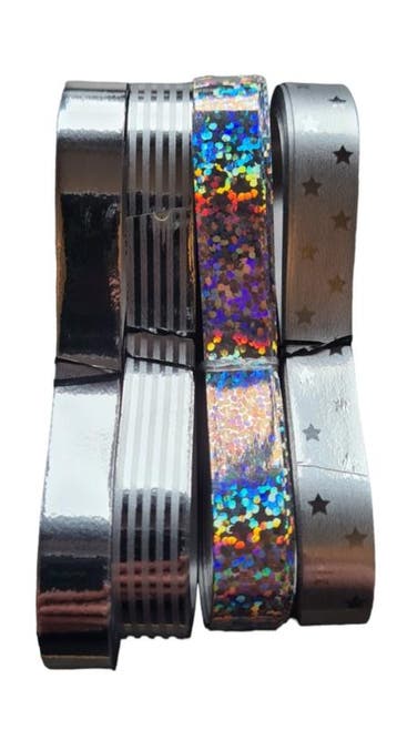 4x 6m Zilver Mix sierlint - krullint - cadeau versiering, Ophalen of Verzenden, Nieuw