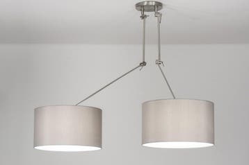 Rietveld Hanglampen - Grijs - Staal, Stof, Verzenden, Nieuw
