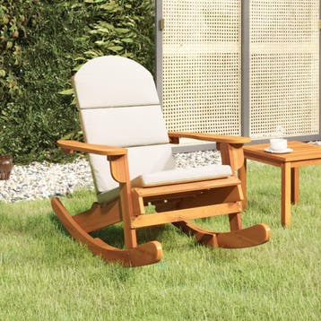 vidaXL Schommelstoel Adirondack met kussens massief, Verzenden, Nieuw, Hout