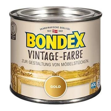 Bondex Vintage - Goud - 0,25 liter - krijtverf (Bondex Wax), Overige kleuren, Nieuw, Beits, Ophalen of Verzenden
