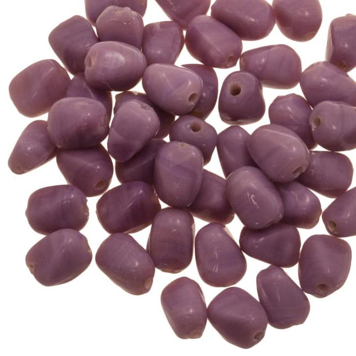 5 x Glaskralen Pebble Mauvre (Pebble vintage glaskralen), Hobby en Vrije tijd, Kralen en Sieraden maken, Kraal, Nieuw, Ophalen of Verzenden