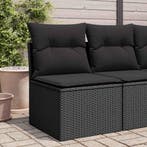 vidaXL Tuinstoel zonder armleuningen met kussens zwart poly, Tuin en Terras, Verzenden, Nieuw, Rotan