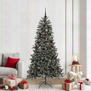 vidaXL Kunstkerstboom met 300 LED Groen 210 cm PVC en, Diversen, Verzenden, Nieuw