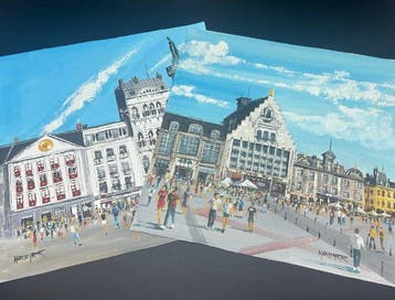 Martín Rodríguez Río (1963) - 2 oil paintings - Gran Plaza, Antiek en Kunst