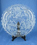 Glazen taartschaal met schulprand, Verzenden, Gebruikt