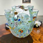 Filippo Maso - Vaas - Grote hemelsblauwe zakdoek met