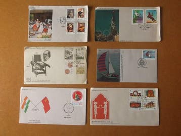 India - Uitgebreide collectie onbeschreven FDCs India, Gestempeld