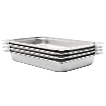 vidaXL Gastronormbakken 4 st GN 1/1 65 mm roestvrij staal, Verzenden, Nieuw