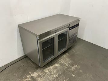 Inomak RVS Koelwerkbank met glasdeuren, Ophalen of Verzenden, Nieuw zonder verpakking, Koelen en Vriezen