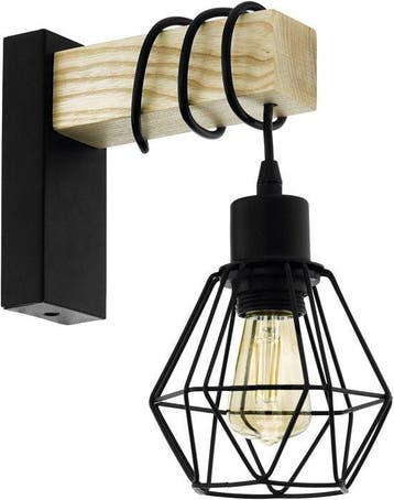 EGLO Townshend 5 Wandlamp - E27 - 27,5 cm - Hout, Verzenden, Nieuw