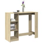 vidaXL Bartafel met schap 124x46x103,5 cm hout sonoma, Huis en Inrichting, Tafels | Eettafels, Verzenden, Nieuw