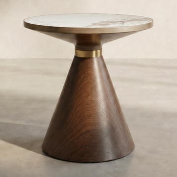 *WOONWINKEL* Kare Design Cono Ronde Bijzettafel Marmer, Verzenden, Nieuw