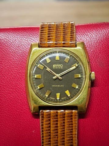 BWC-Swiss - Incabloc – Vintage Manual Wind – Cushion Case –, Nieuw