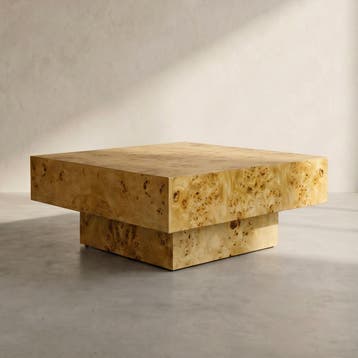 *WOONWINKEL* Dutchbone Quinn Vierkante Salontafel Naturel, Huis en Inrichting, Tafels | Salontafels, Verzenden, Nieuw