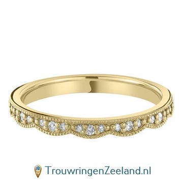Aanschuifring in 9/18 karaat geelgoud Vlakke-vorm met 21 ..., Sieraden, Tassen en Uiterlijk, Ringen, Verzenden, Nieuw