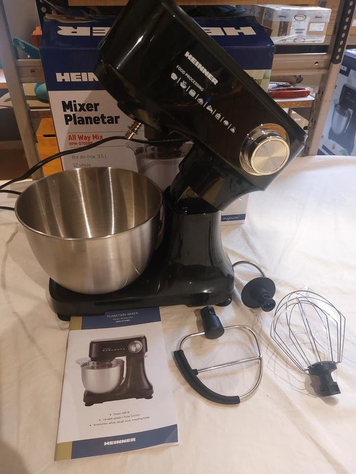Keukenmixer meerdere op voorraad Heinner HPM-D750BK, Witgoed en Apparatuur, Keukenmixers, 3 tot 4 liter, Vaatwasserbestendig, Nieuw