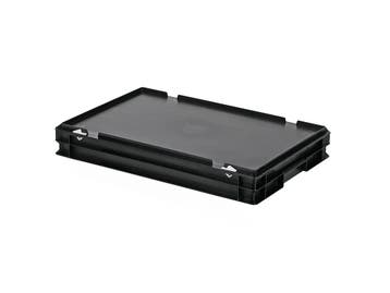 Dekselbak - 600 x 400 x H 90 mm - gladde bodem - zwart, Ophalen of Verzenden, Nieuw
