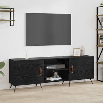 vidaXL TV-kast 150 x 30 x 50 cm Zwart eiken Bewerkt hout, Minder dan 50 cm, Verzenden, Nieuw, Minder dan 100 cm