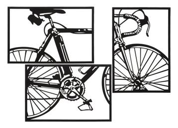 WANDPANEEL FIETSSET 3 STUKS CM 40X1,3X60 (ENKEL FORMAAT), Ophalen of Verzenden, Nieuw