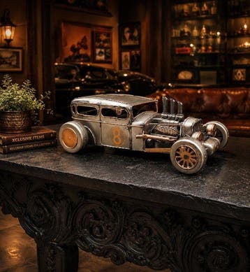 Decoratief ornament - Grote hotrod-auto