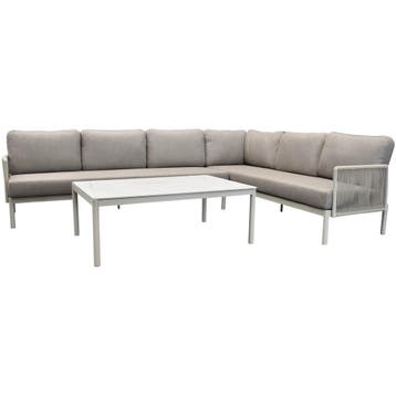 Joshua hoek loungeset 3 delig aluminium latte, Ophalen of Verzenden, Nieuw